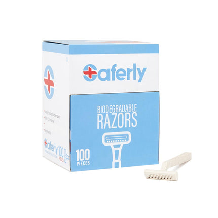 SAFERLY STAINLESS STEEL BIODEGRADABLE SKIN PREP RAZORS - 100/BX