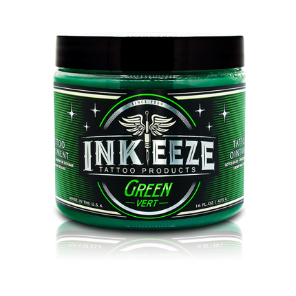 INK-EEZE Green Vert Tattooing Ointment - 16oz Jar