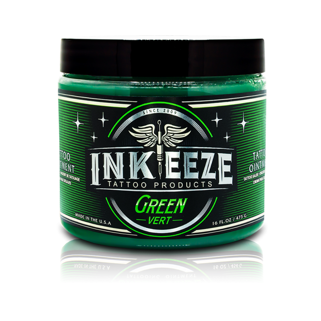 INK-EEZE Green Vert Tattooing Ointment - 16oz Jar