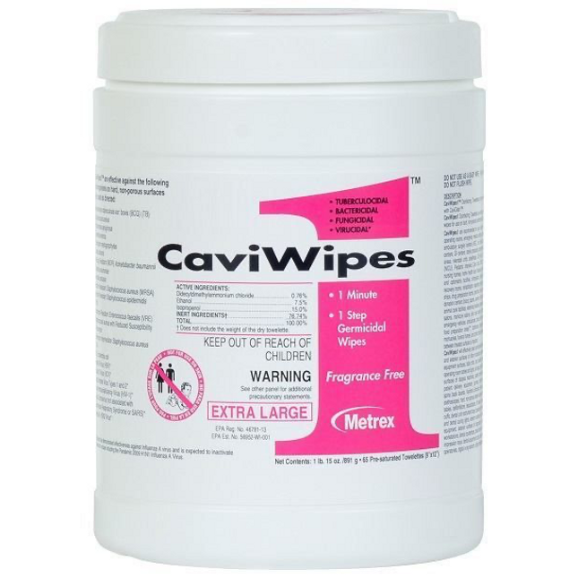 CaviWipes1 - One Tub of 6 x 6.75" CaviCide Surface Disinfectant Wipes 160 Count